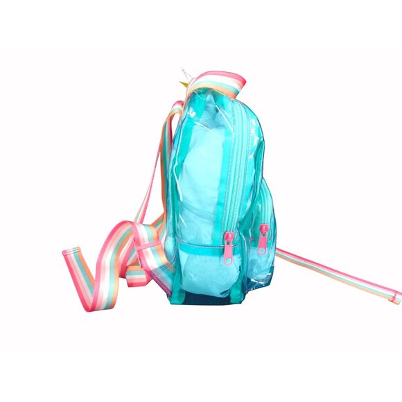 Sun Squad Clear Plastic Mini Backpack Green Popsicle Rainbow Concert Flamingo - Picture 9 of 10